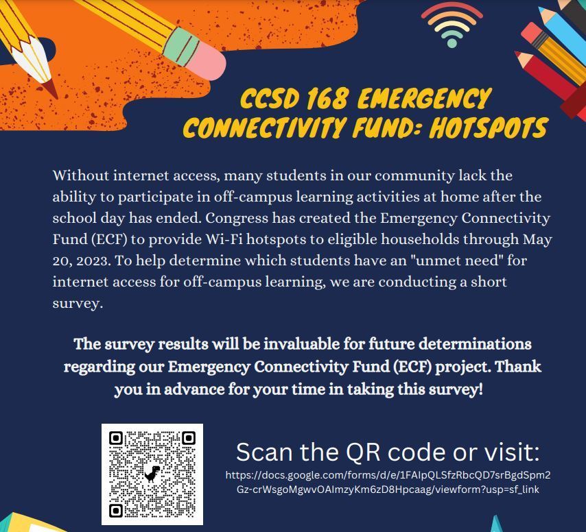 CCSD 168 Emergency Connectivity Fund: Hotspots
