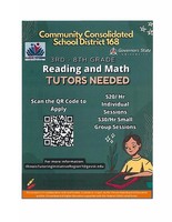 Tutors Needed - Reading and Math 3rd - 8th Grade