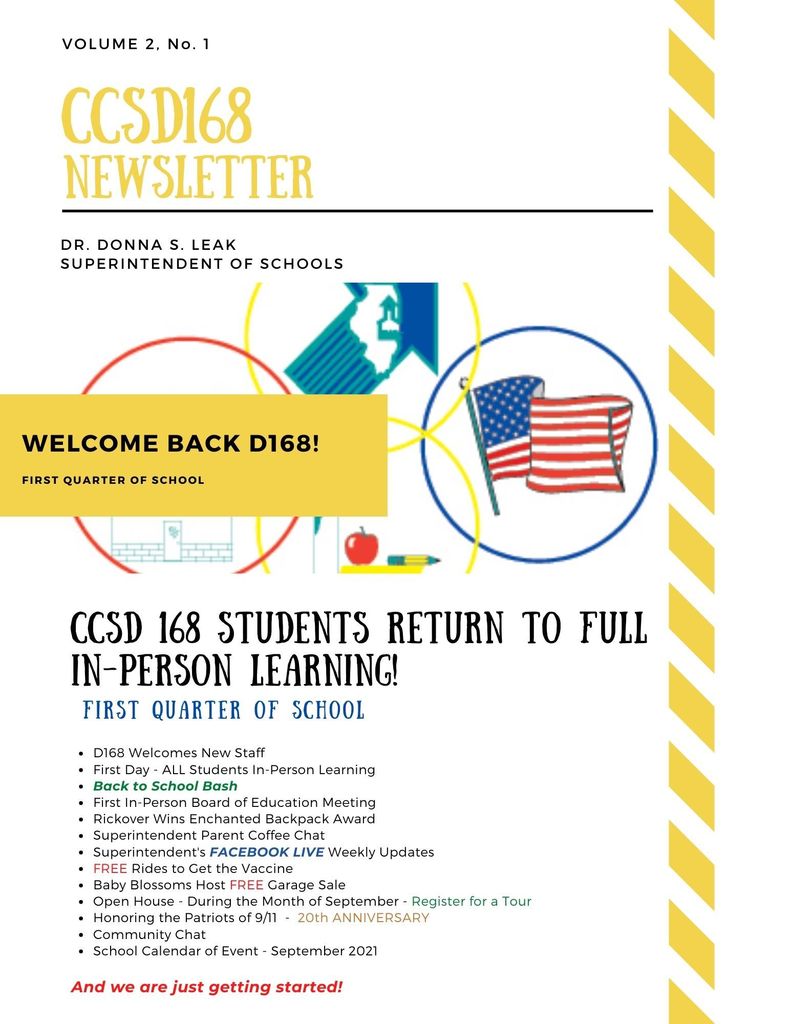 CCSD168 Newsletter -  September 22, 2021