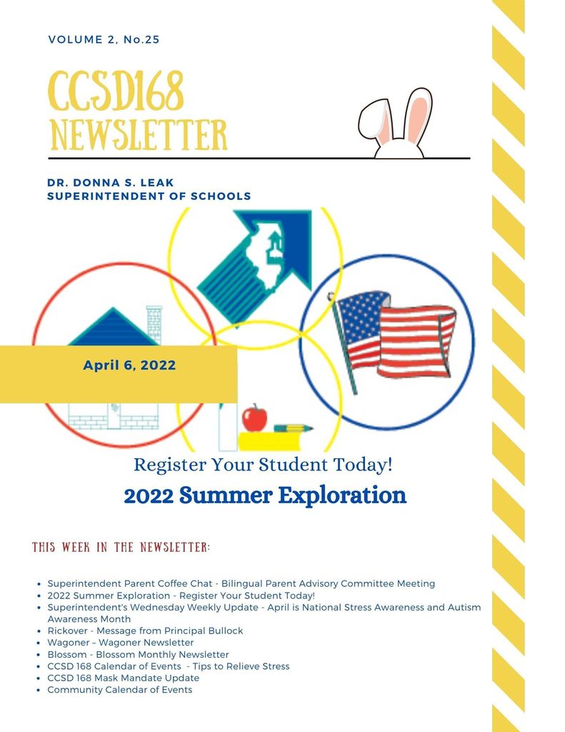 CCSD 168 Weekly Newsletter - April 6, 2022