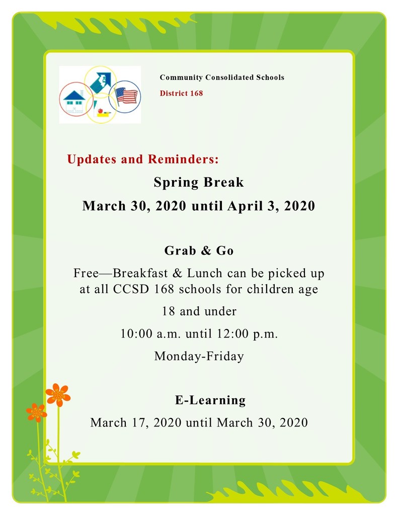 #d168excels Spring Break March 30-April 3, 2020 a28b18c3